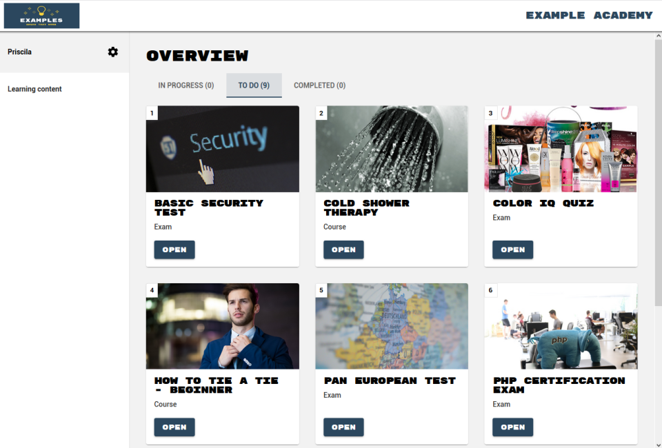 screenshot of Easy LMS